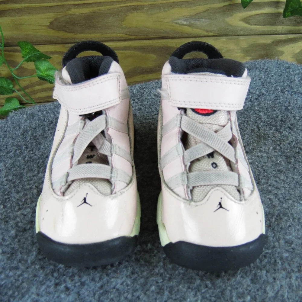 Jordan Girls Sneaker 6 Rings‎ Sz T 7 Medium Pink Synthetic Hook & Loop
